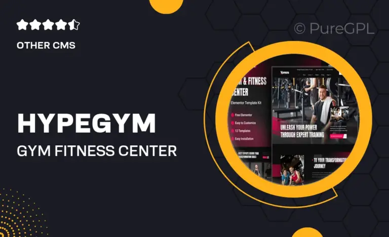 hypegym gym fitness center elementor template kit