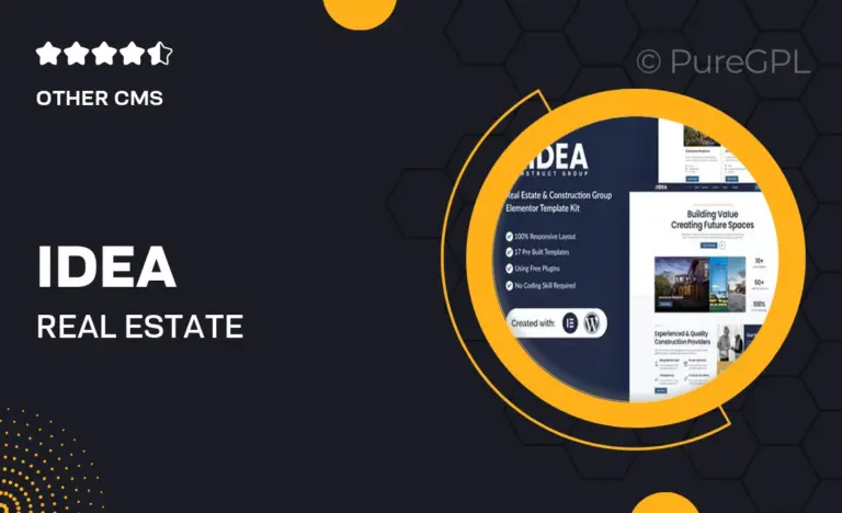 idea real estate construction group elementor template kit