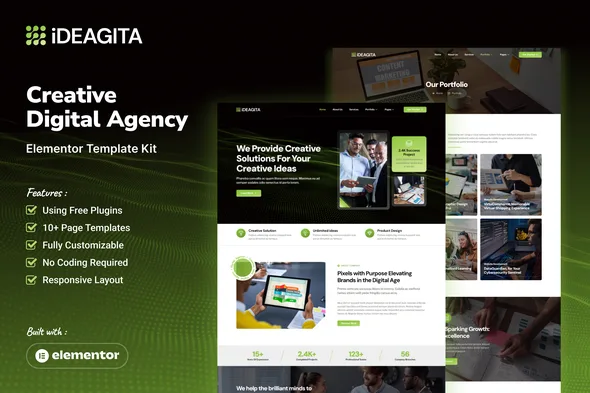 ideagita creative digital agency elementor template kit 1