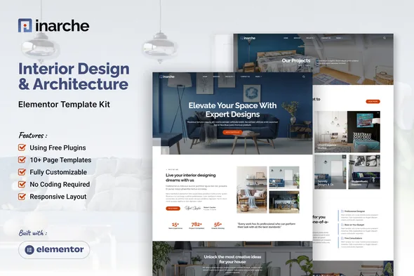 inarche interior design architecture elementor template kit 1