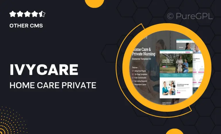 ivycare home care private nursing services elementor template kit