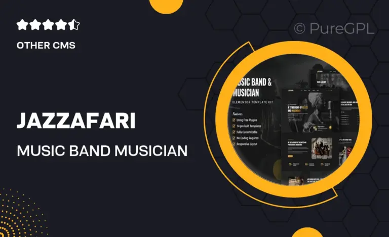 jazzafari music band musician elementor template kit