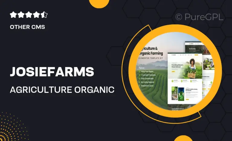 josiefarms agriculture organic farming elementor template kit