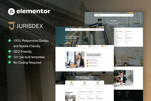 jurisdex attorney law firm elementor pro template kit 1