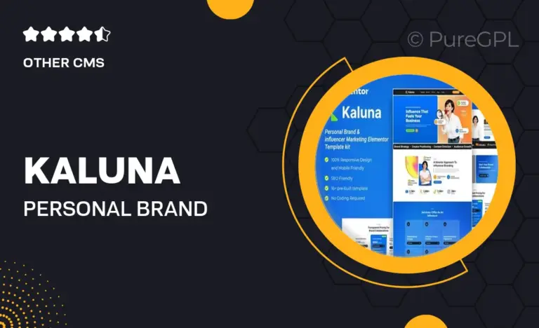 kaluna personal brand influencer marketing elementor template kit