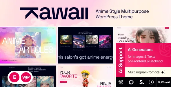 kawaii anime creative original wordpress theme 1