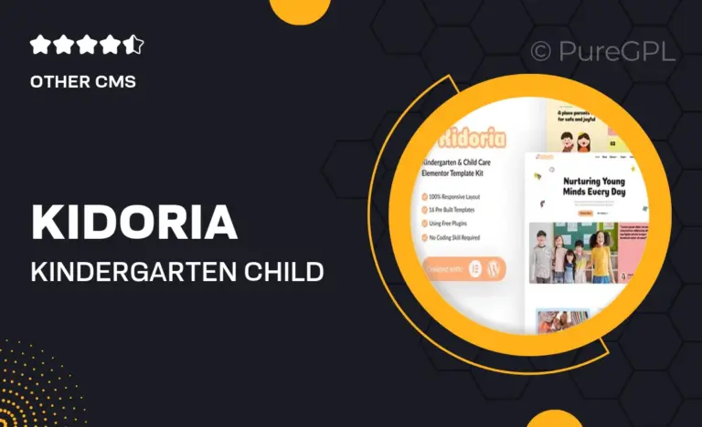 kidoria kindergarten child care elementor template kit
