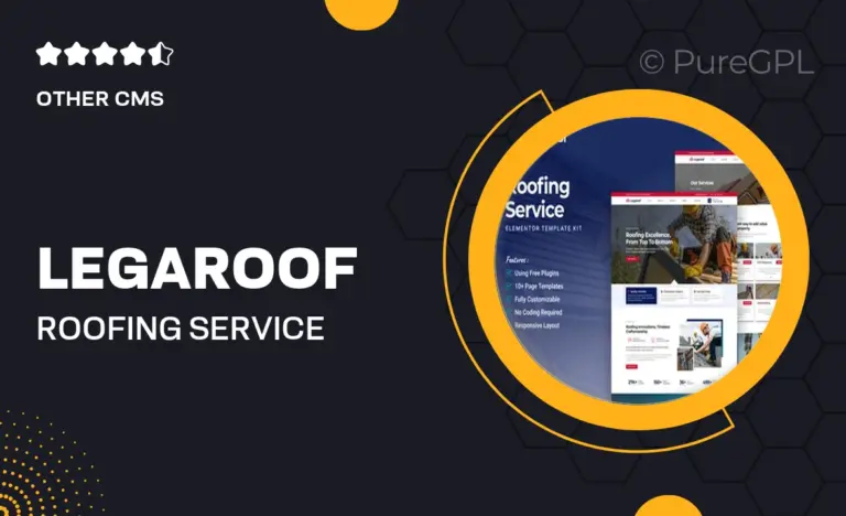 legaroof roofing service elementor template kit