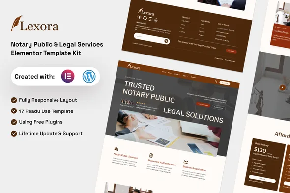 lexora notary public legal services elementor template kit 1
