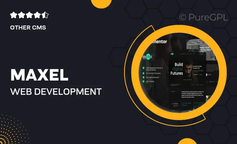 maxel web development portfolio elementor template kit