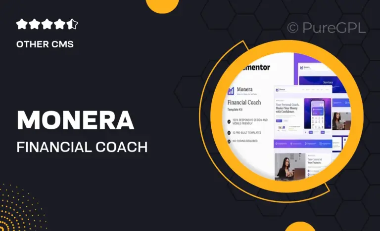 monera financial coach elementor template kit