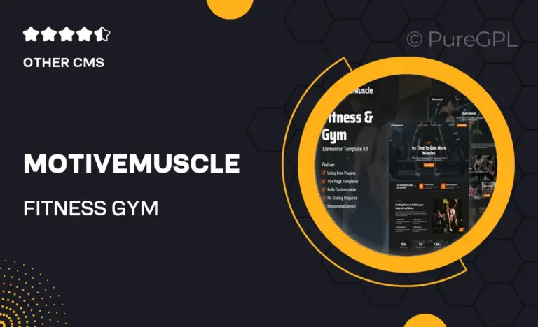 motivemuscle fitness gym elementor template kit