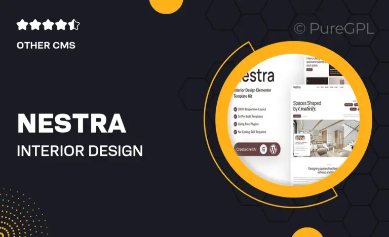 nestra interior design elementor template kit