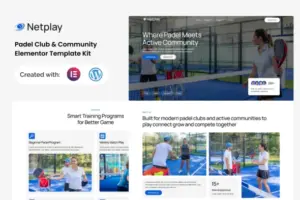 Netplay – Padel Club & Community Elementor Template Kit