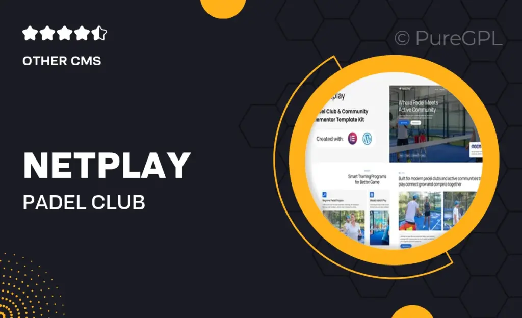 Netplay – Padel Club & Community Elementor Template Kit