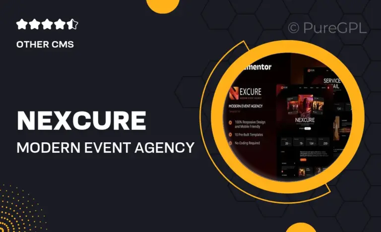 nexcure modern event agency elementor template kit