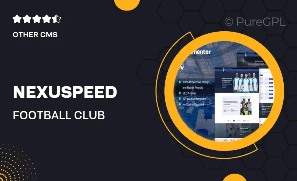 NexuSpeed – Football Club & Sports Academy Elementor Pro Template Kit