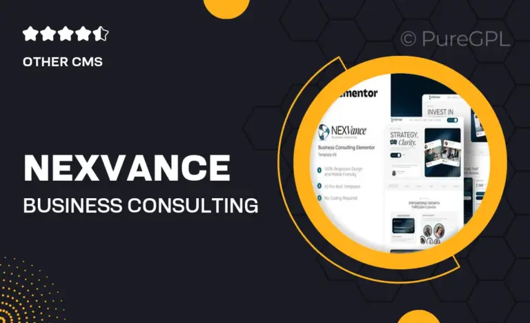 nexvance business consulting elementor template kit