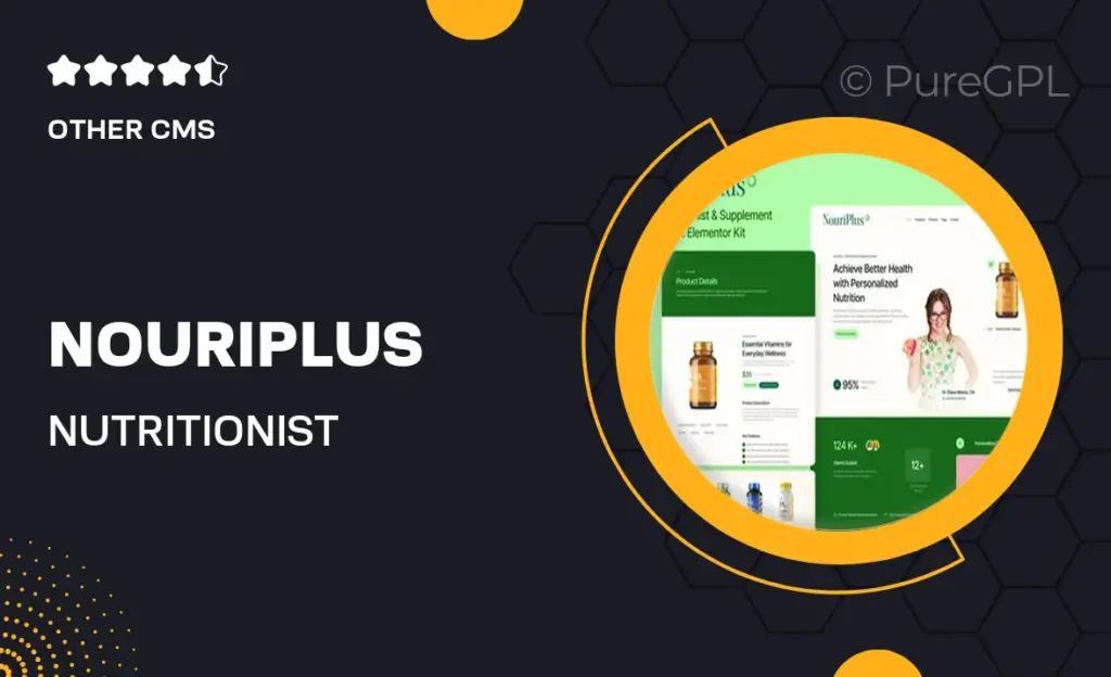 NouriPlus – Nutritionist & Supplement Store Elementor Kit