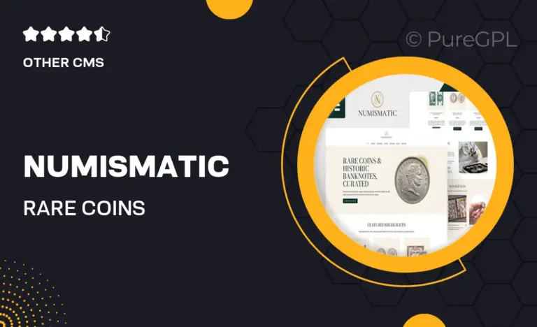 numismatic rare coins banknotes elementor template kit