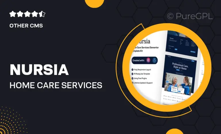 nursia home care services elementor template kit