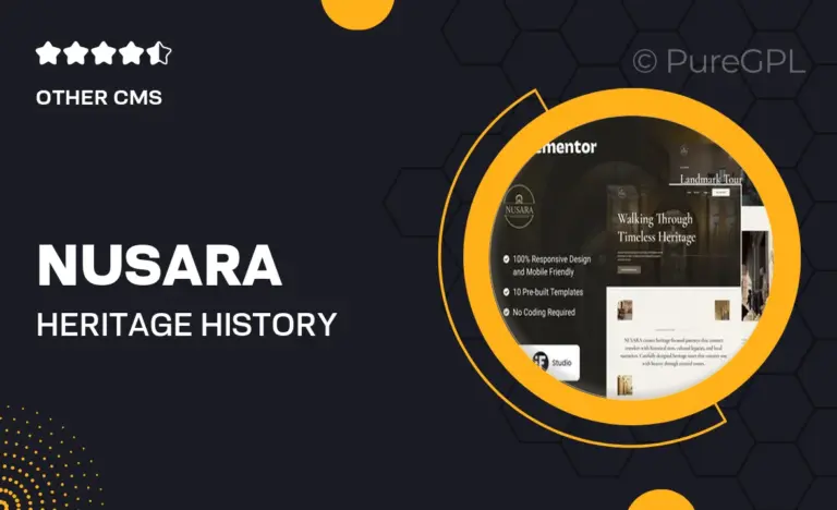 nusara heritage history tour elementor template kit