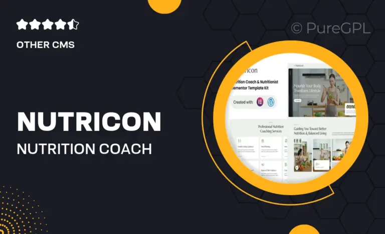 nutricon nutrition coach nutritionist elementor template kit