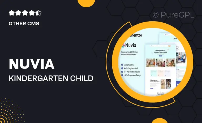 nuvia kindergarten child care elementor template kit