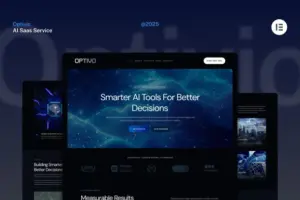 Optivio – Dark AI Saas Website Elementor Template Kit