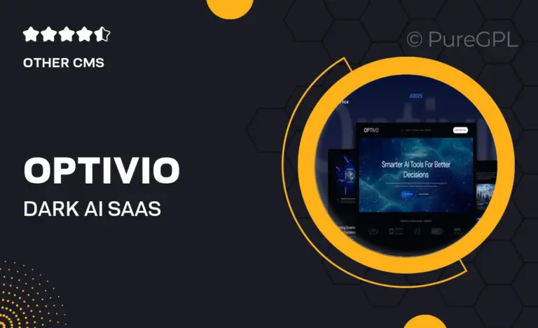 optivio dark ai saas website elementor template kit