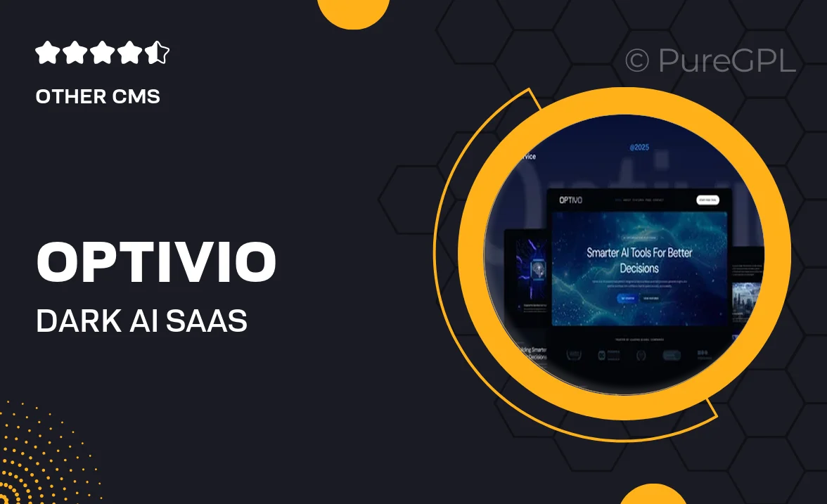 Optivio – Dark AI Saas Website Elementor Template Kit