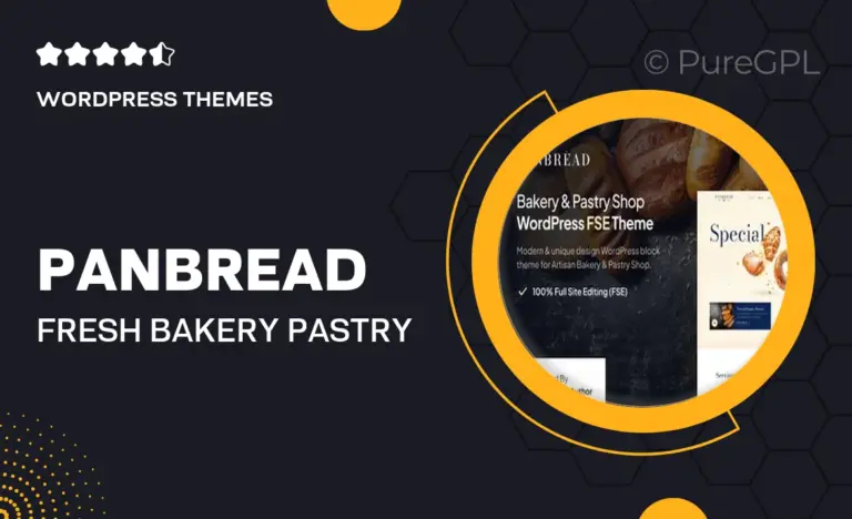 panbread fresh bakery pastry gutenverse fse wordpress theme