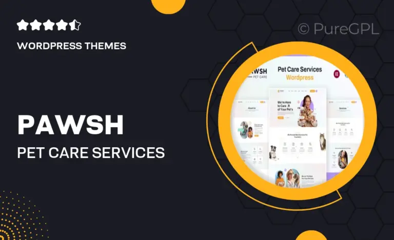 pawsh pet care services wordpress theme