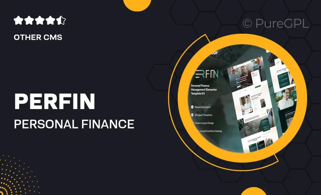 Perfin – Personal Finance Management Elementor Template Kit