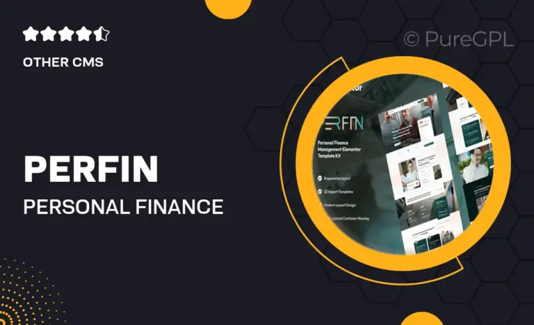 perfin personal finance management elementor template kit