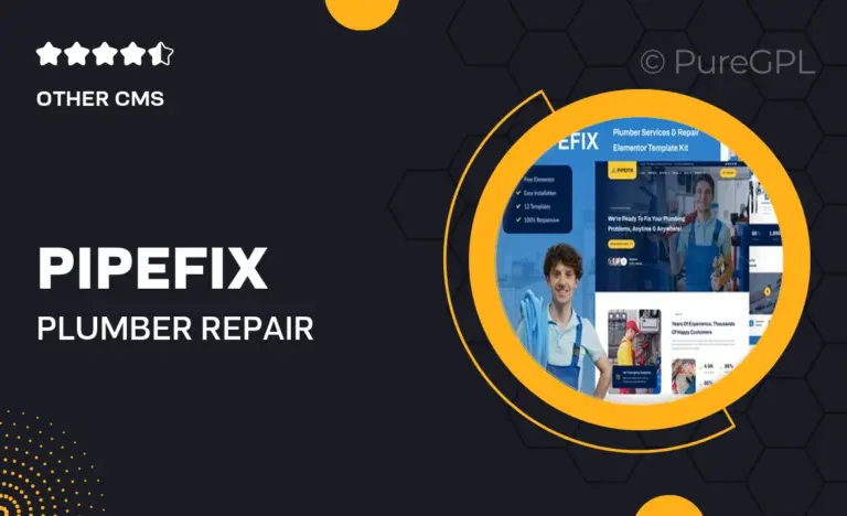 pipefix plumber repair services elementor template kit