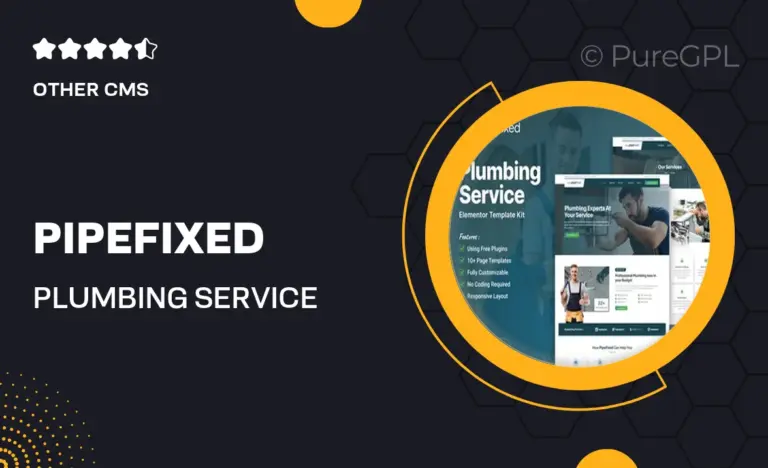 pipefixed plumbing service elementor template kit