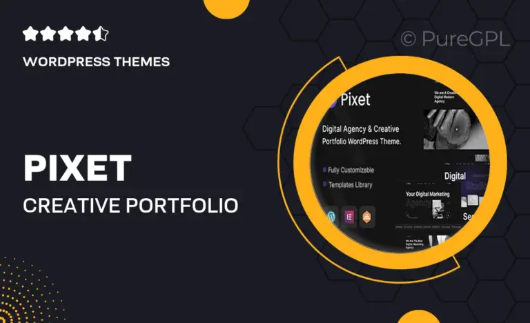 pixet creative portfolio digital agency wordpress theme