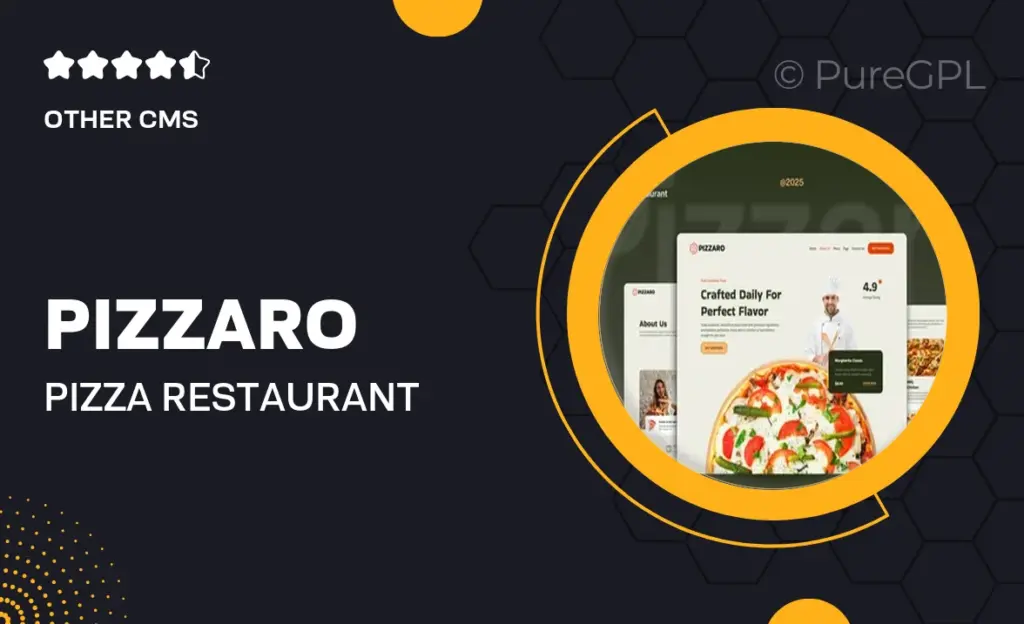 Pizzaro – Pizza Restaurant & Delivery Services Website Elementor Template Kit