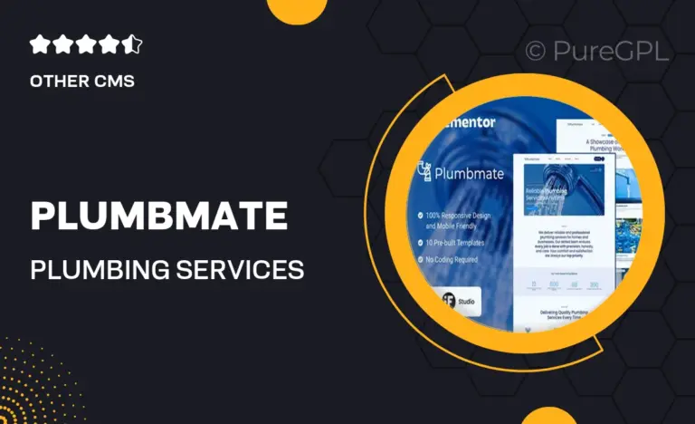 plumbmate plumbing services elementor template kit