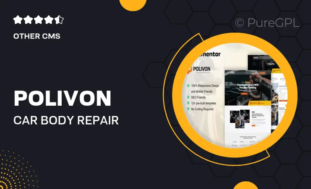 Polivon – Car Body Repair Shop Elementor Pro Template Kit