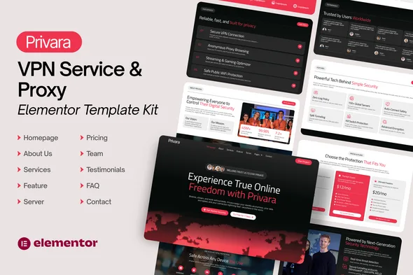 privara vpn service proxy elementor template kit 1