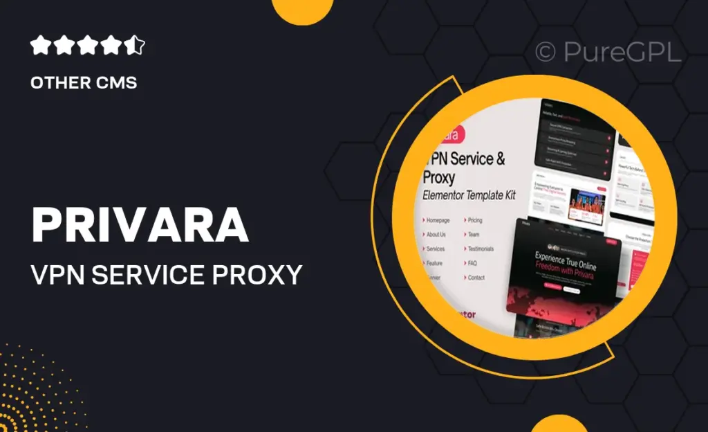 Privara – VPN Service & Proxy Elementor Template Kit
