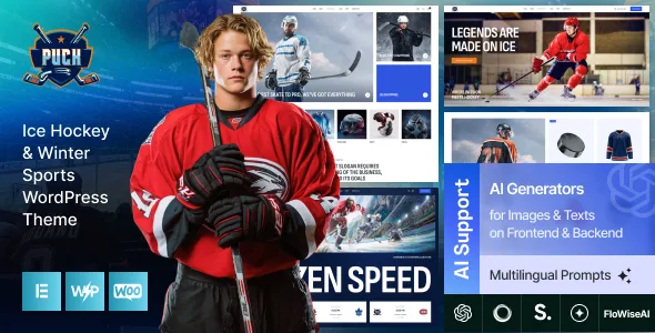 puck ice hockey winter sports wordpress theme 1