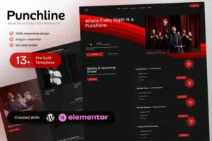 Punchline – Stand Up Comedy & Event Elementor Template Kit