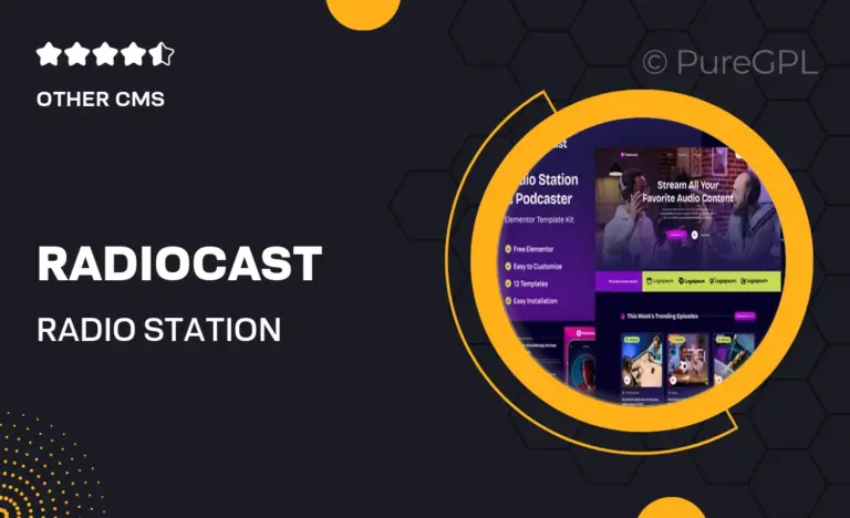 radiocast radio station podcaster elementor template kit