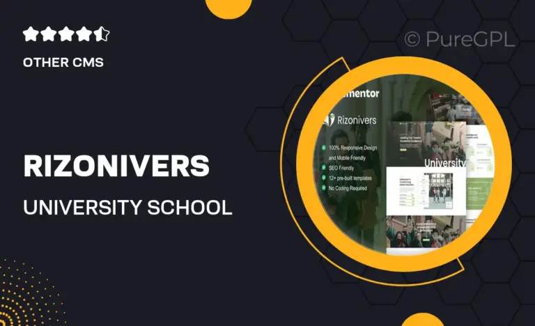 rizonivers university school elementor template kit