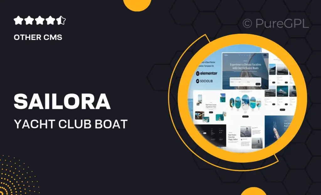 Sailora – Yacht Club & Boat Rental Elementor Template Kit