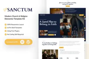 Sanctum – Modern Church & Religion Elementor Template Kit