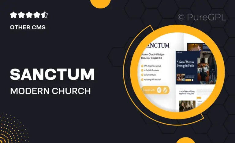 sanctum modern church religion elementor template kit